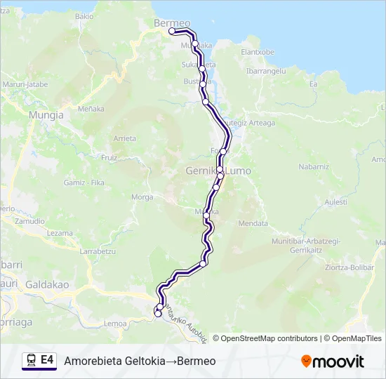 E4 Train Line Map