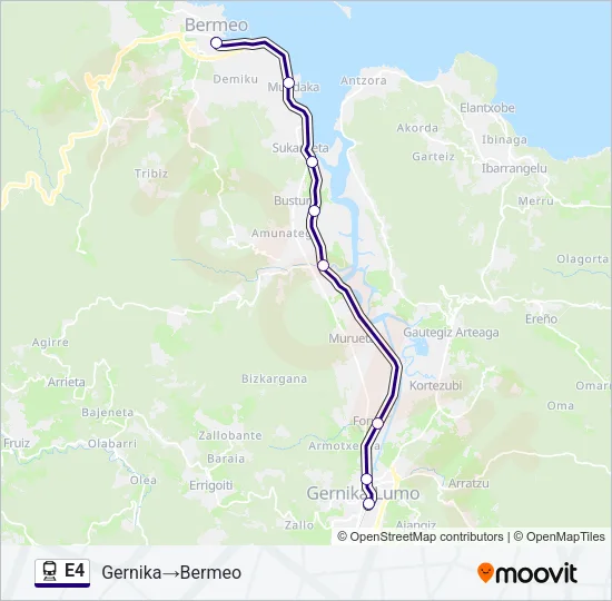 E4 Train Line Map