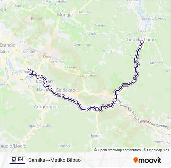 E4 Train Line Map