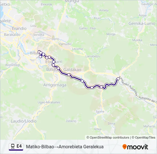 E4 Train Line Map