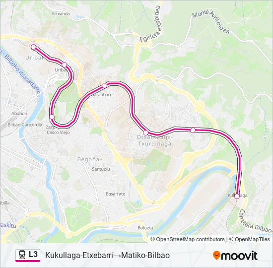 L3 Train Line Map