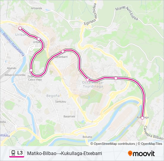 L3 train Line Map