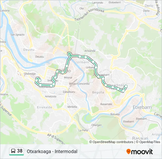 38 Bus Line Map