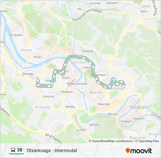 38 Bus Line Map