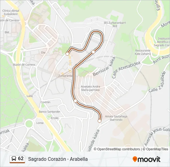62 Bus Line Map