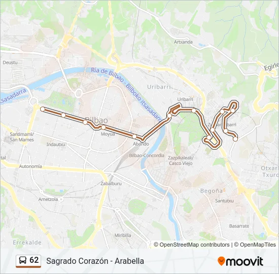 62 Bus Line Map