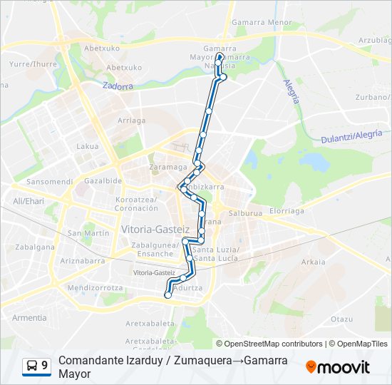 9 Route: Schedules, Stops \u0026 Maps - Comandante Izarduy / Zumaquera\u200e→Gamarra  Mayor (Updated)