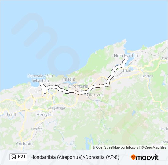 e21 Route: Schedules, Stops & Maps - Gipuzkoa Plaza 10‎→Sabin Arana Goiri 8  Parean (Updated)