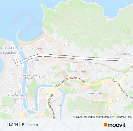 14 Route: Schedules, Stops & Maps - Gipuzkoa Plaza‎→Elosegi 102 (Updated)