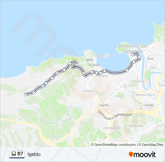 B7 bus Mapa de línia