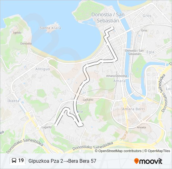 19 bus Line Map