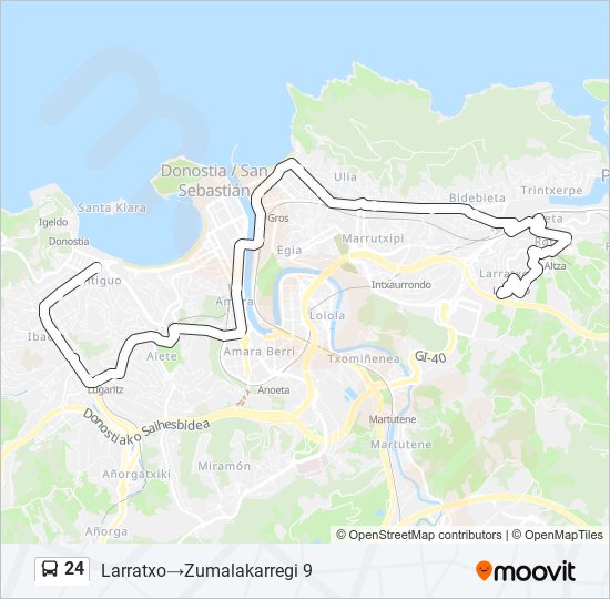Mapa de 24 de autobús