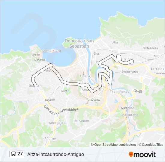 Mapa de 27 de autobús