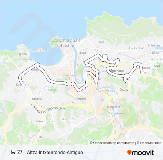 Mapa de 27 de autobús