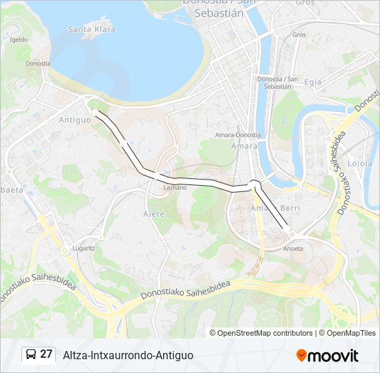 27 bus Mapa de línia