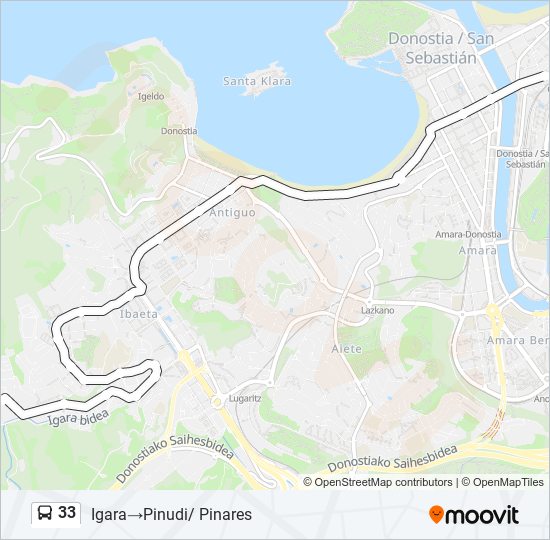 Mapa de 33 de autobús