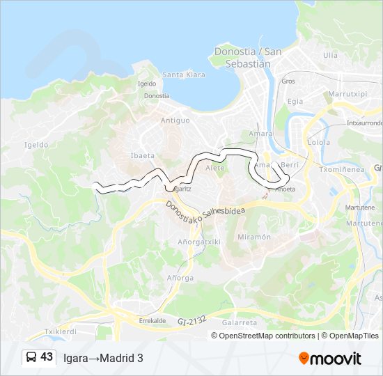 Mapa de 43 de autobús
