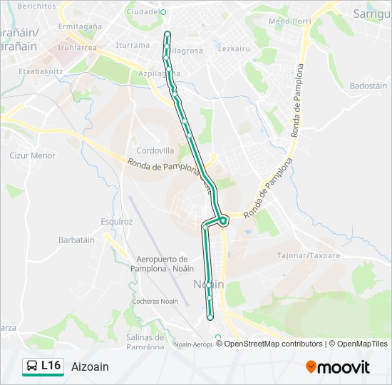 L16 bus Line Map