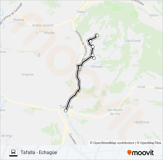 ECHAGÜE - TAFALLA bus Mapa de línia