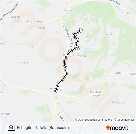 ECHAGÜE - TAFALLA bus Mapa de línia