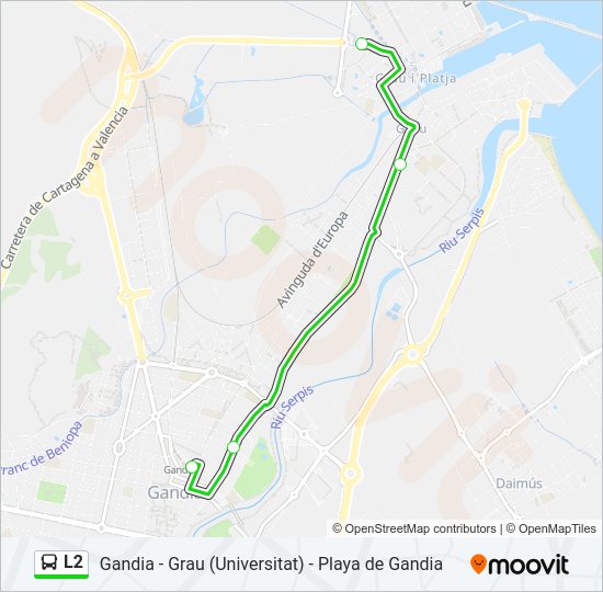 Mapa de L2 de autobús