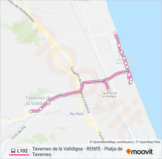 L102 Bus Line Map