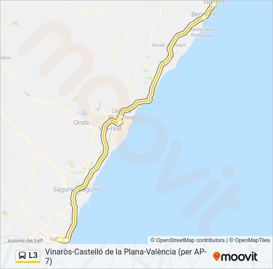 Mapa de L3 de autobús