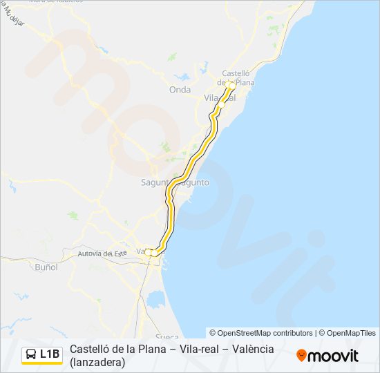 Mapa de L1B de autobús