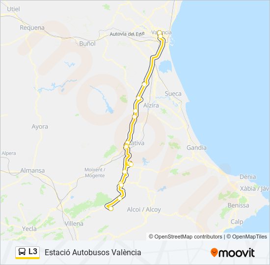 Mapa de L3 de autobús