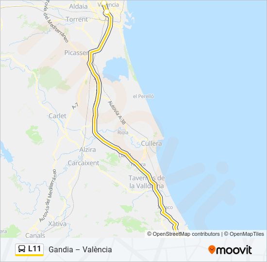 L11 bus Mapa de línia