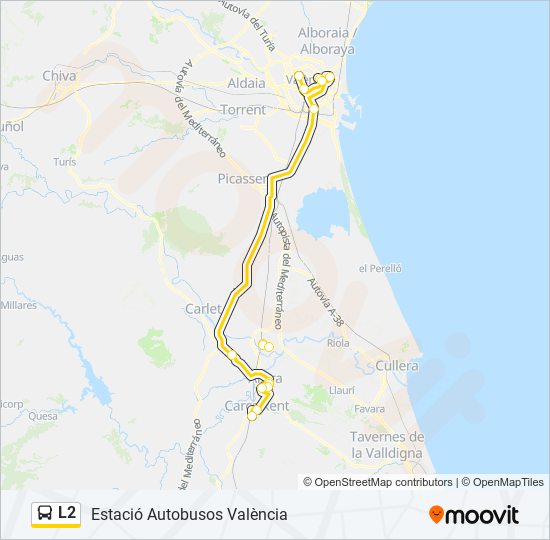 Mapa de L2 de autobús