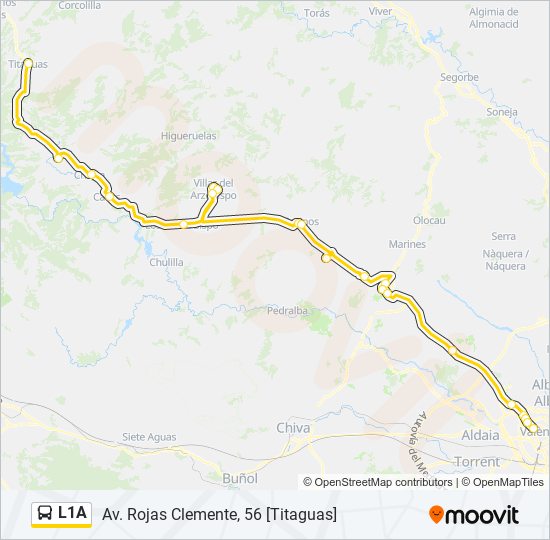 Mapa de L1A de autobús