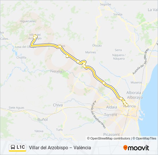 L1C bus Mapa de línia