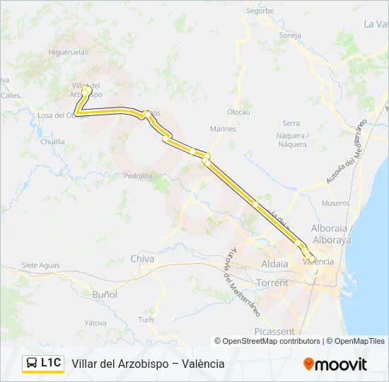 L1C bus Mapa de línia
