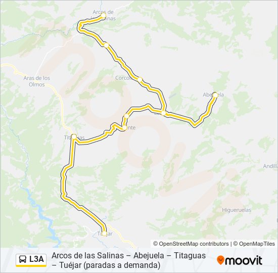 L3A bus Mapa de línia