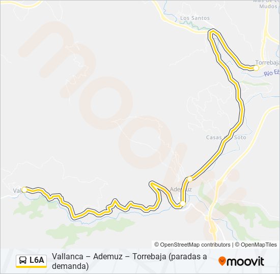 L6A bus Line Map