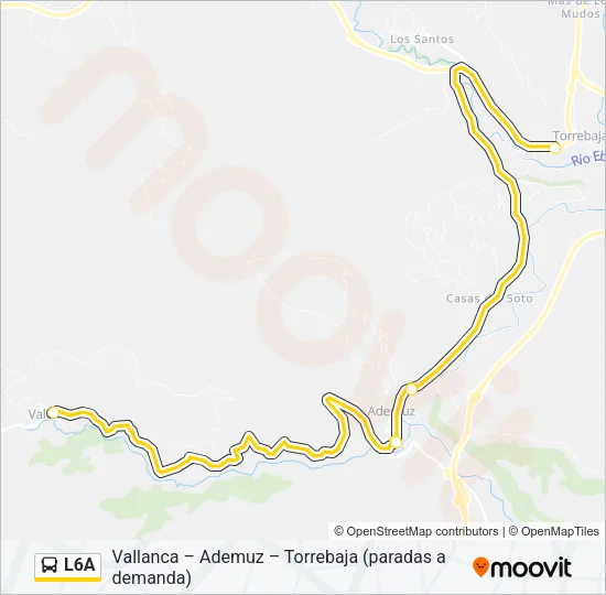 L6A Bus Line Map