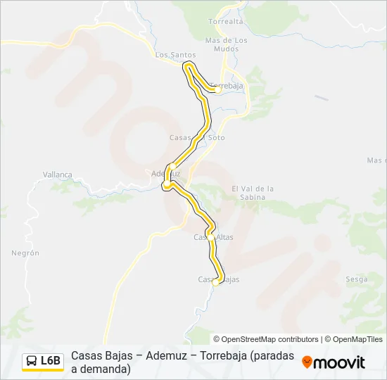 L6B Bus Line Map