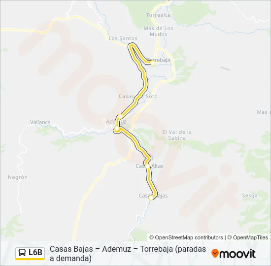 L6B Bus Line Map