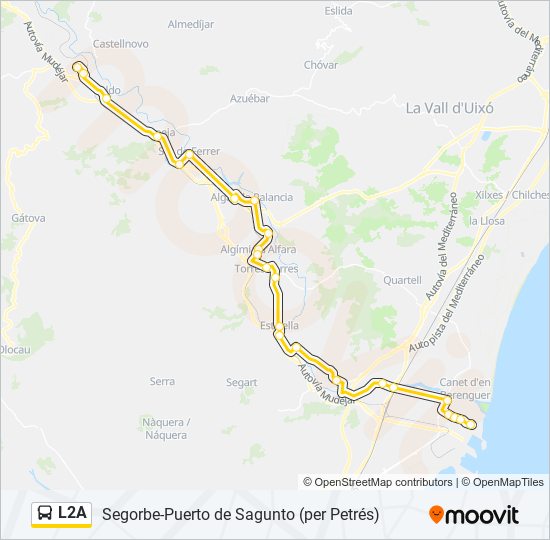 L2A bus Mapa de línia