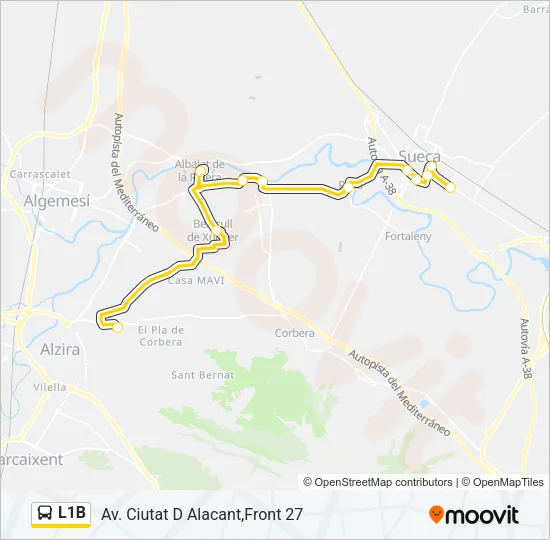 L1B Bus Line Map