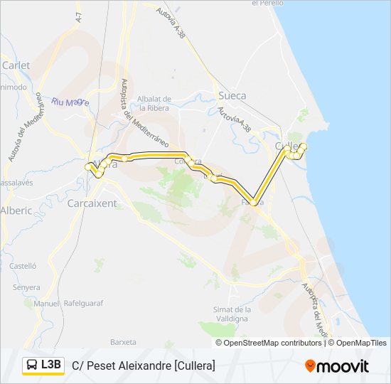 Mapa de L3B de autobús