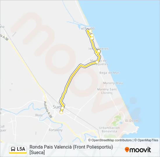 L5A Bus Line Map
