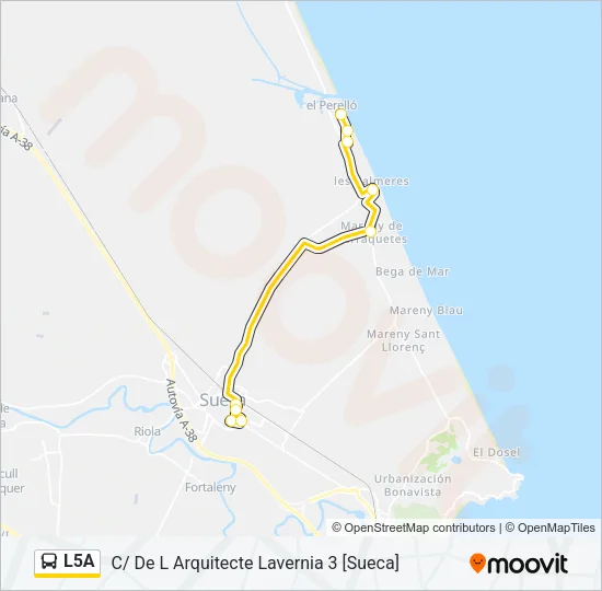 L5A Bus Line Map