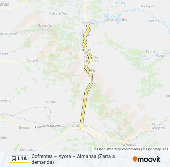 L1A bus Mapa de línia