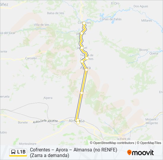 L1B bus Mapa de línia