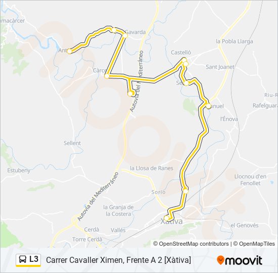 L3 bus Mapa de línia