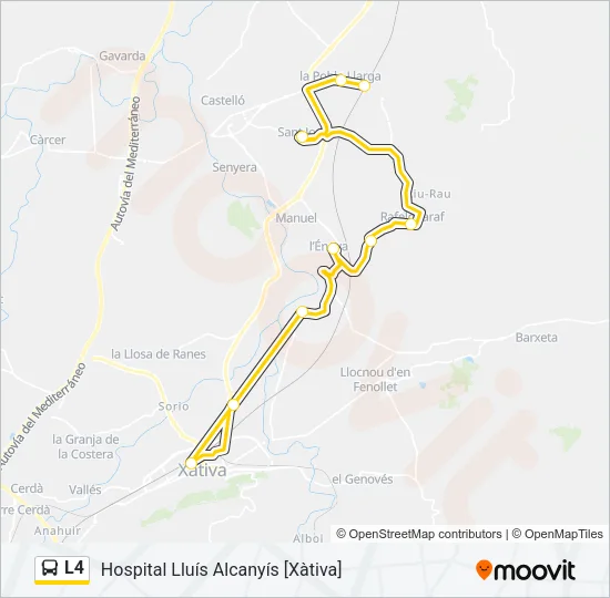 L4 bus Mapa de línia