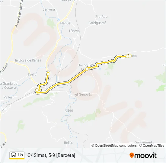 L5 Bus Line Map