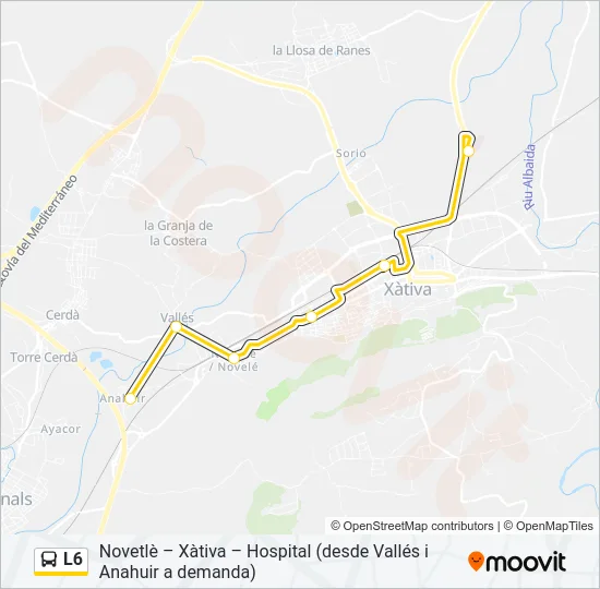 L6 Bus Line Map